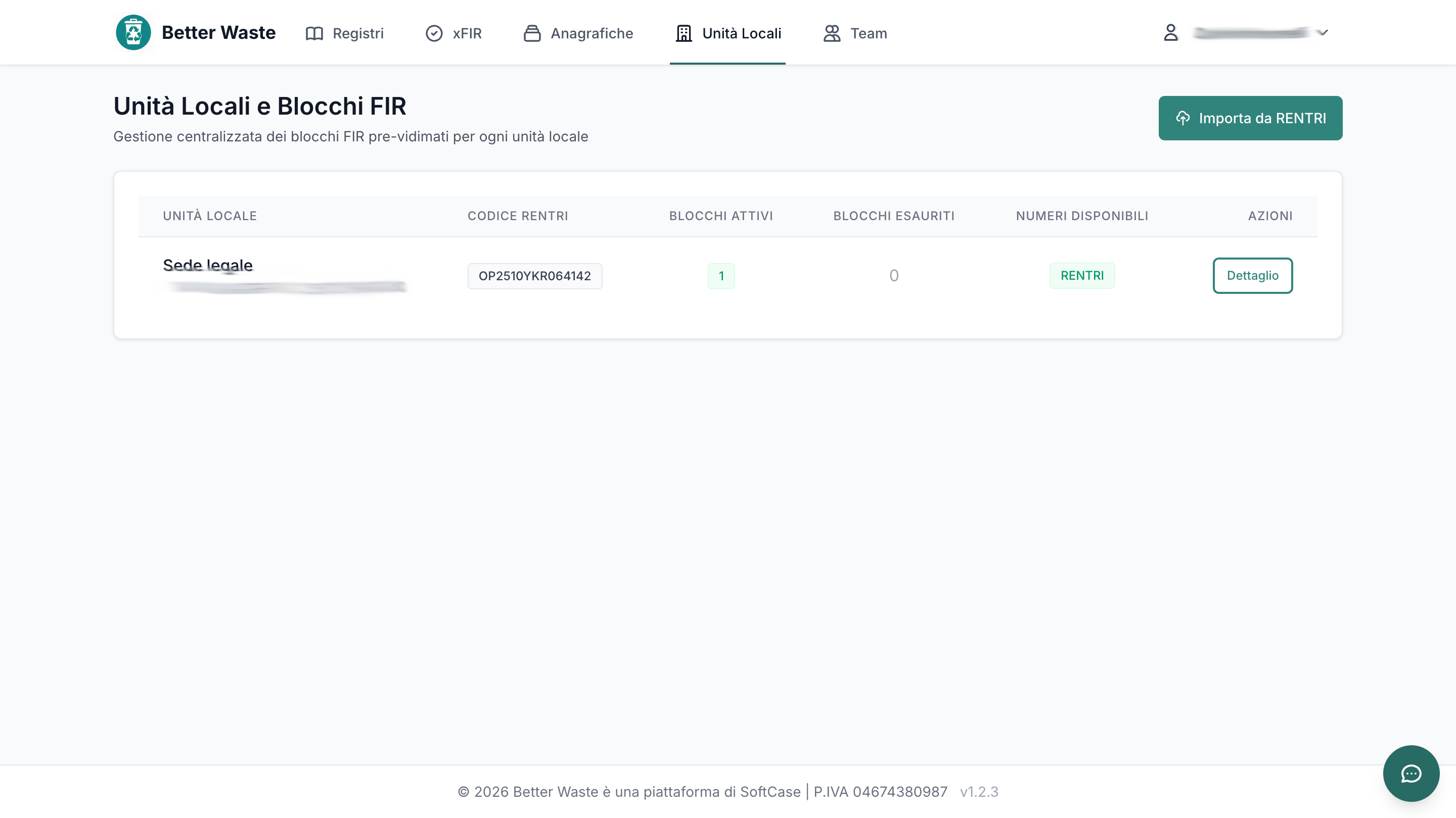 Gestione unità locali
